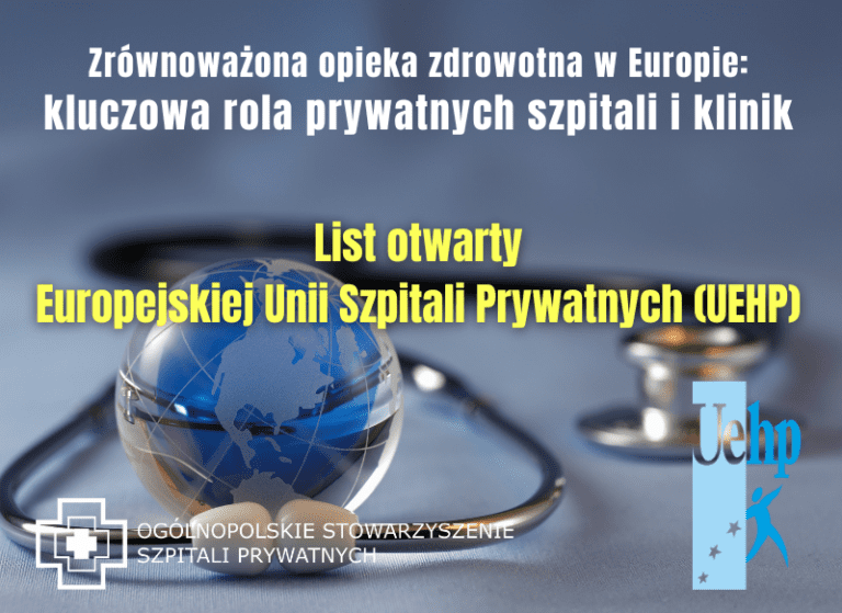 List otwarty Europejskiej Unii Szpitali Prywatnych (UEHP)