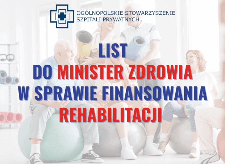 List do Minister Zdrowia w sprawie finansowania rehabilitacji